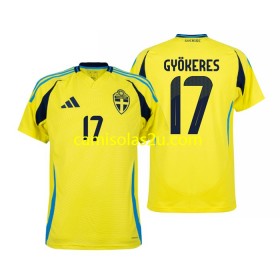 Camisolas de futebol Suécia Viktor Gyokeres 17 Equipamento Principal 2024 Manga Curta